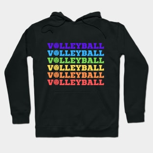 Rainbow Volleyball Text Hoodie